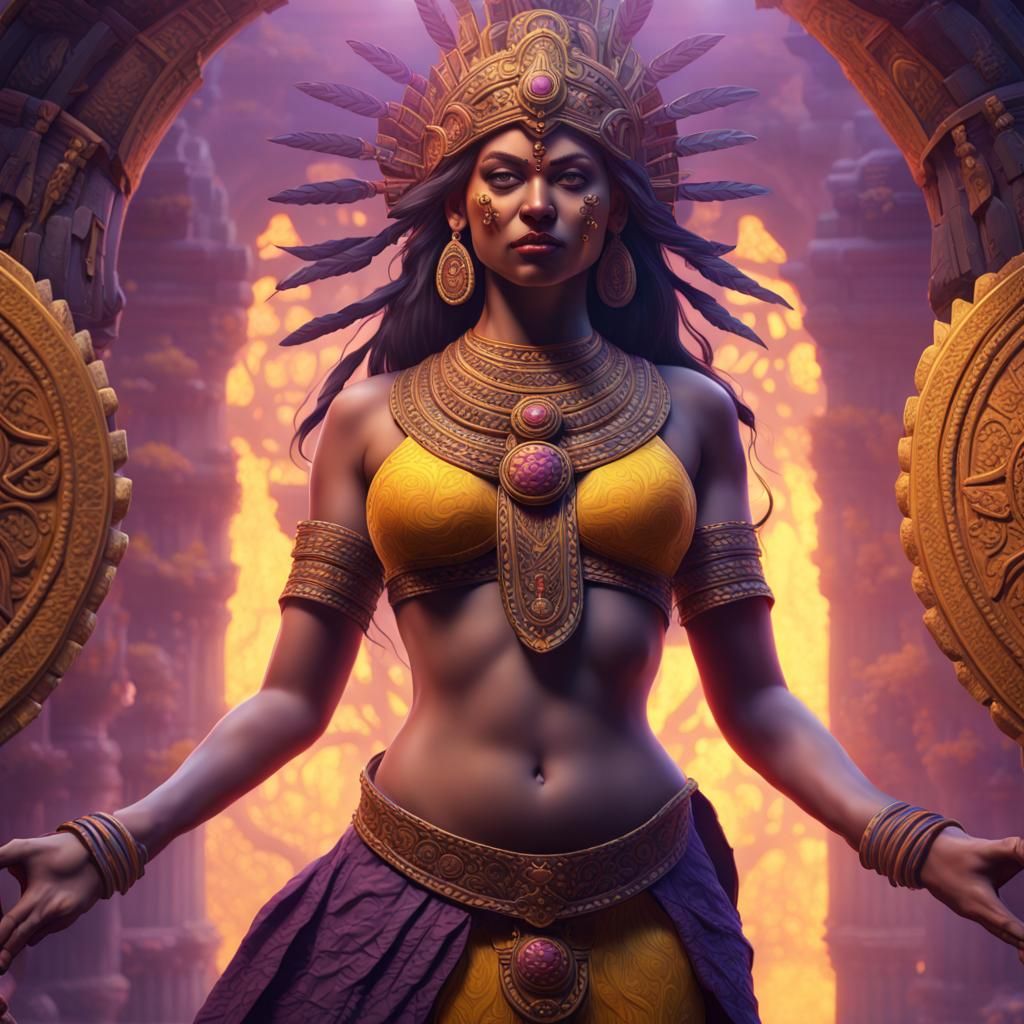 Maya: Indian Goddess of Illusion in Dark Fantasy Art