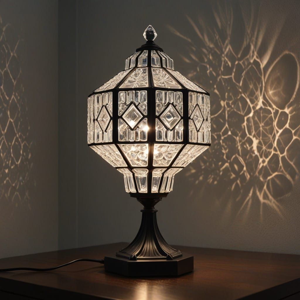 Crystal Lamp Glowing With Inner Light