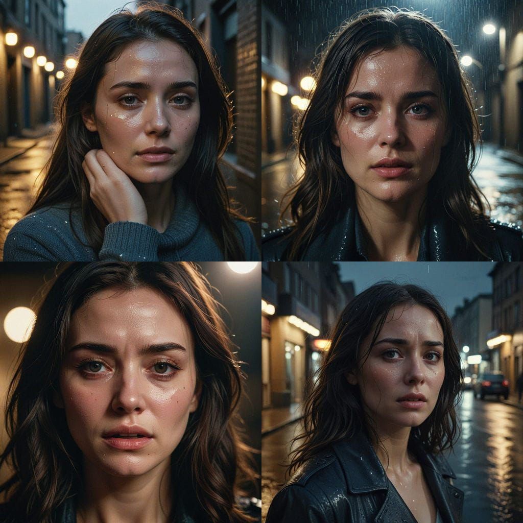 Ethereal Heartbreak Portrait in Cinematic Film Style