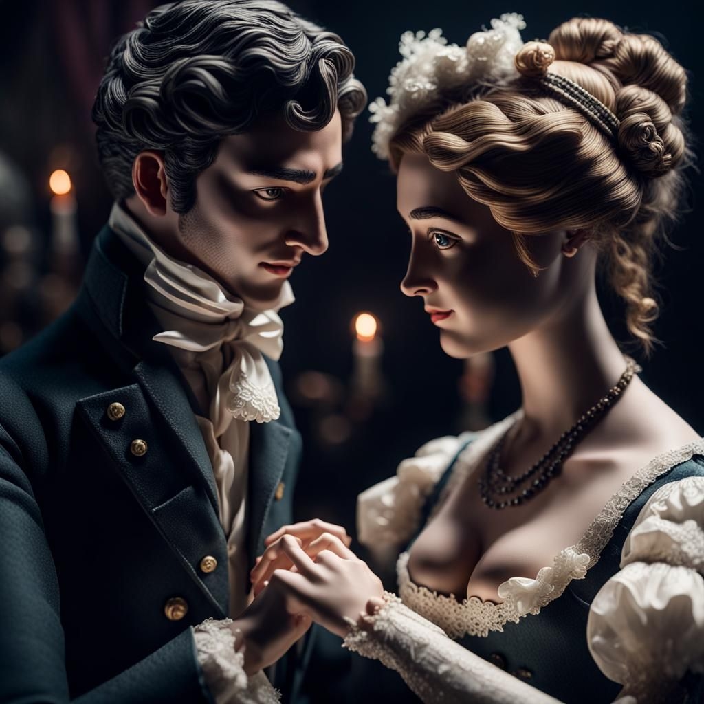 Regency Couple Dancing at Ball Diorama