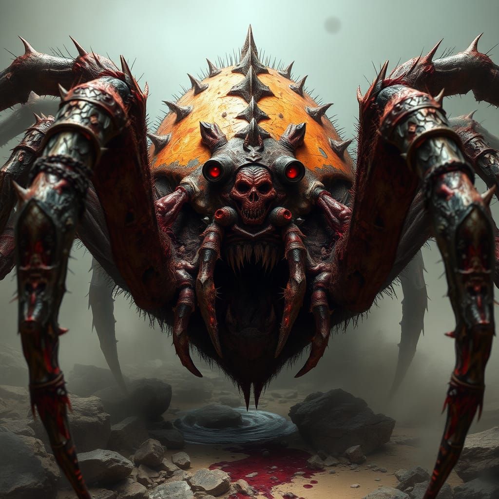 Monstrous Demonfeed Spiders with Toxic Blood