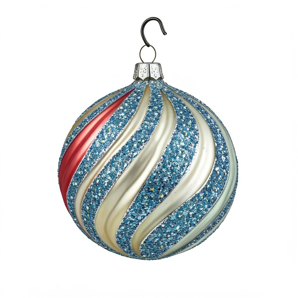 Luxuriant Art Nouveau Christmas Ball in Vibrant Glass and Me...