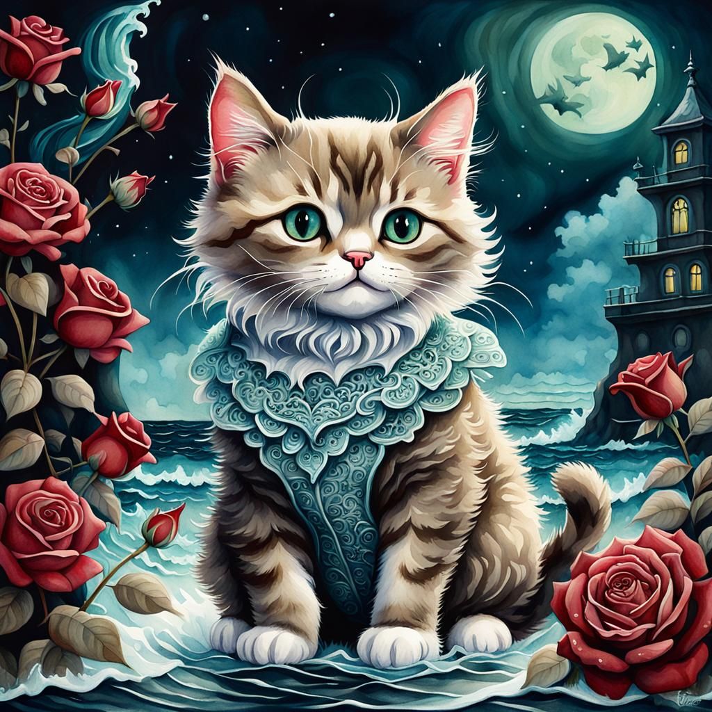 a Cute & furry kitten