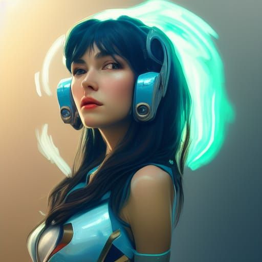 D.va Portrait in Art Nouveau Style