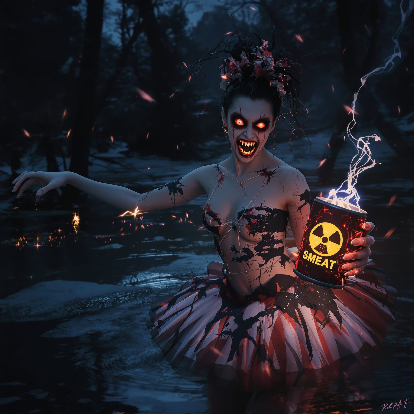 Radioactive Ballerina in a Swamp, Digital Art