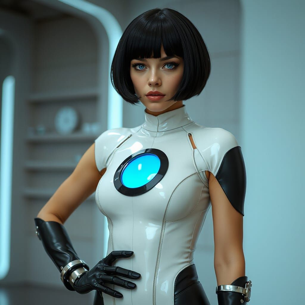 Sci-Fi Woman with Cyberpunk Details