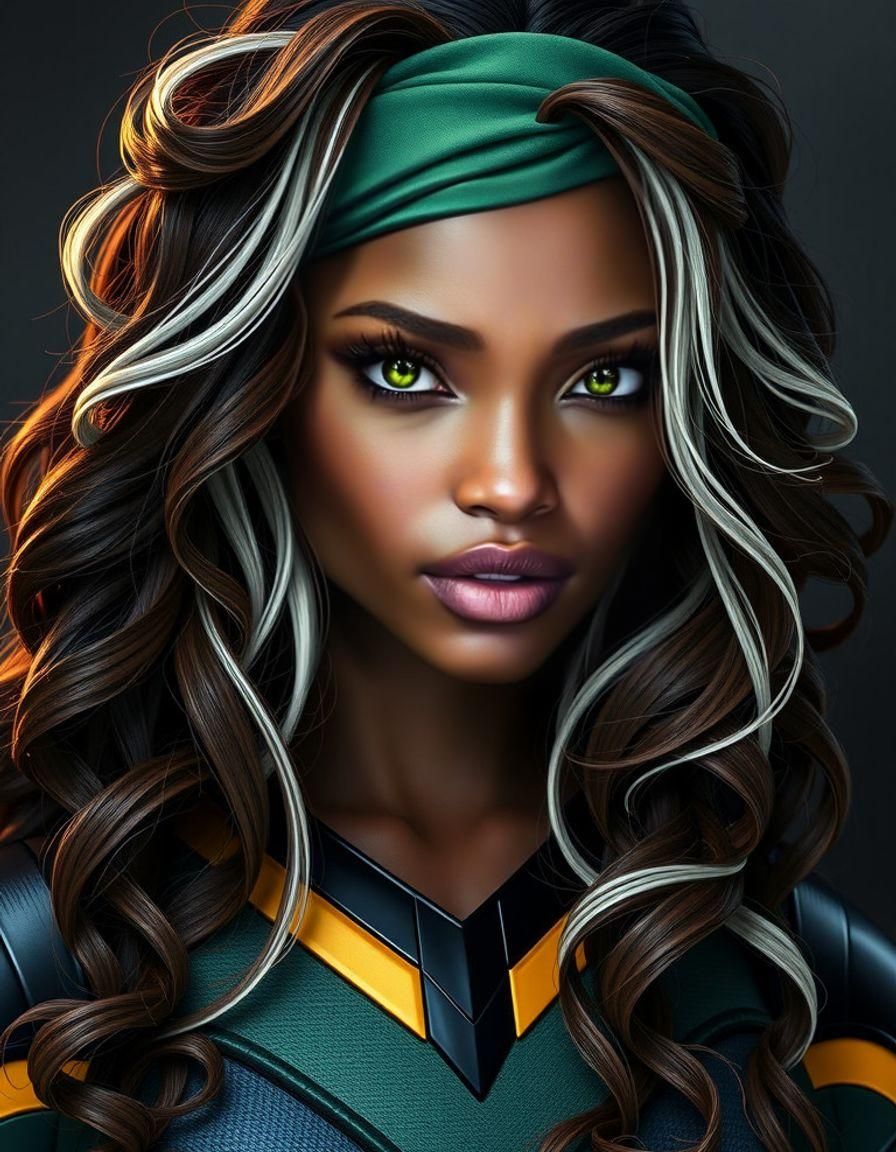 X-Men's Rogue in Hyperdetailed Digital Art