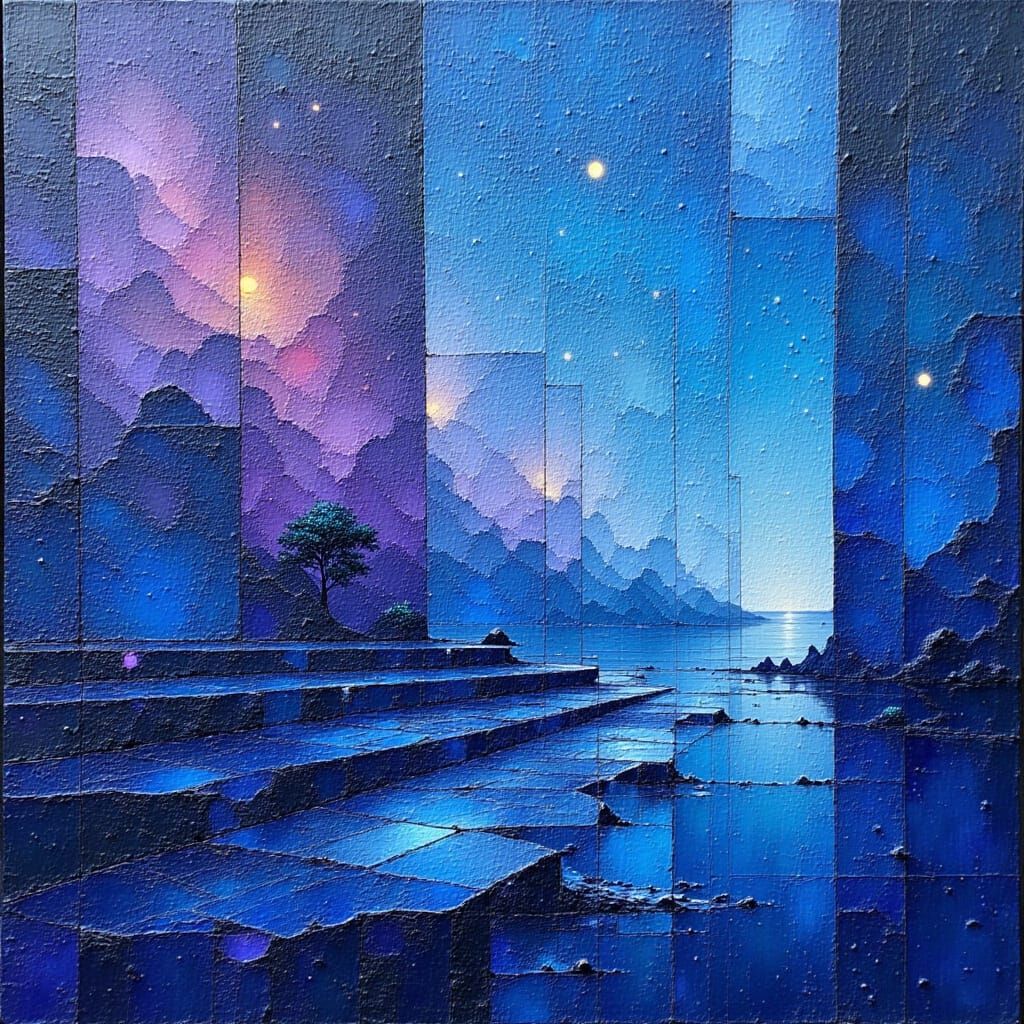 Abstract Crystallization Process in Textured Impasto Oil Pai...