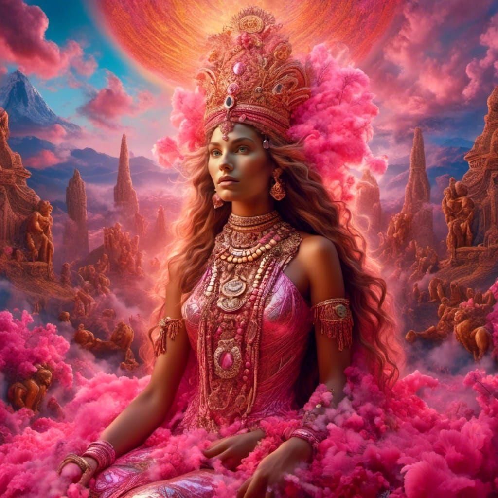 Goddess Venus Portrait with Holographic Jewelry