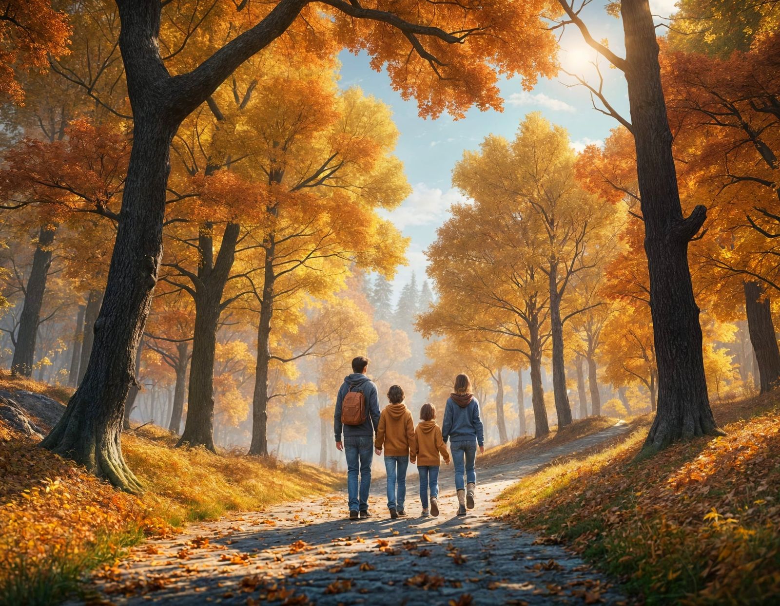 Autumn Forest Path Family Walk