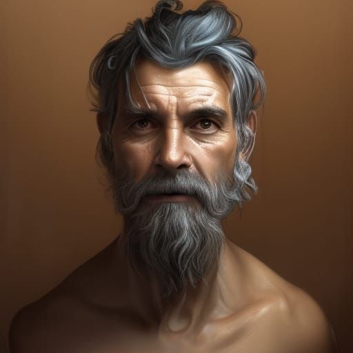 Detailed Portrait of Man Behind Air Vent