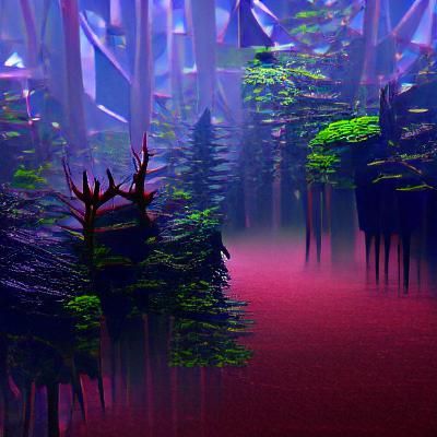 Lush Green Deep Forest Scene