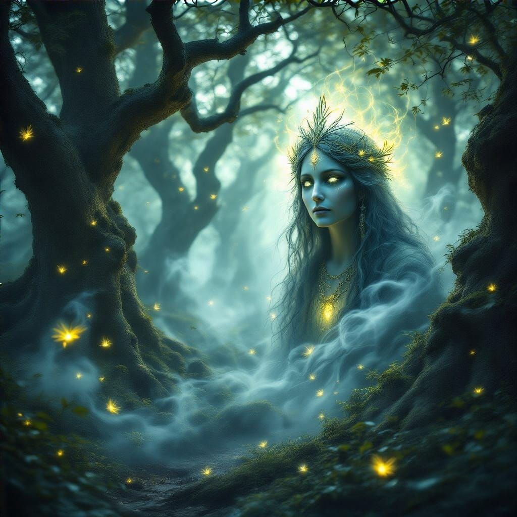 Enchanted Forest Guardian in Ethereal Glow