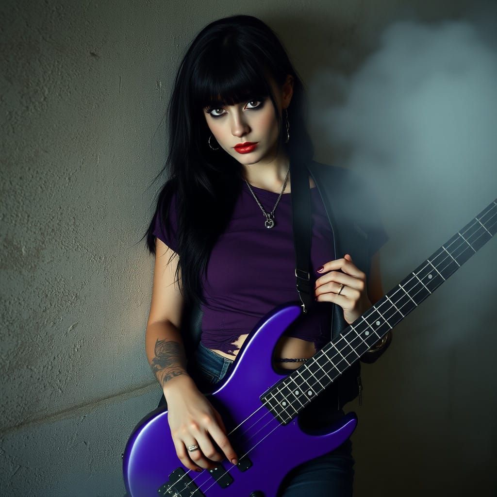 Goth Rock Goddess in Mysterious Atmosphere