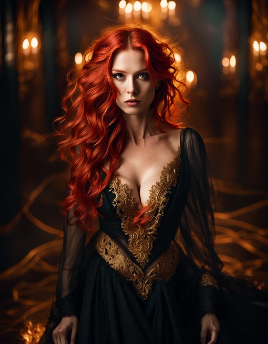 Enchanting Baroque Fantasy Portrait in Warm, Golden Hues