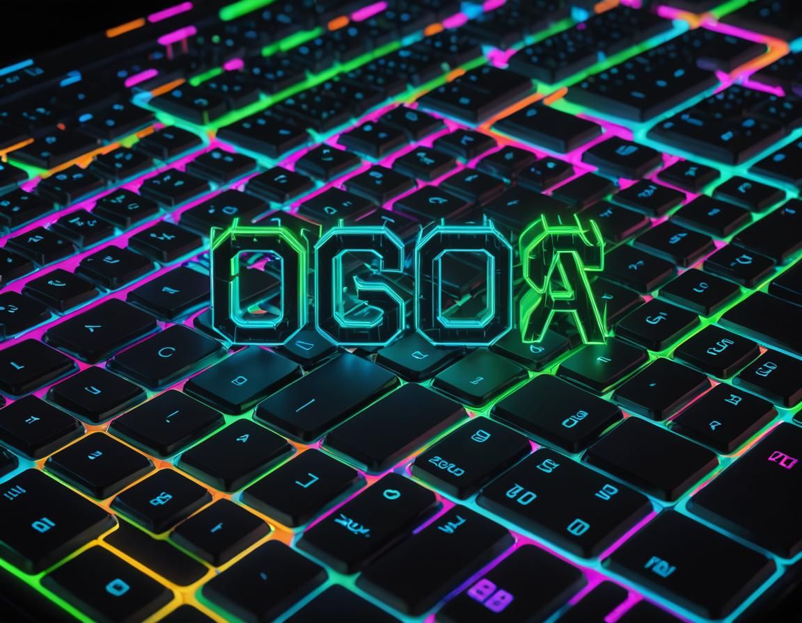 Vibrant Neon Code Art in Digital Glitch Style