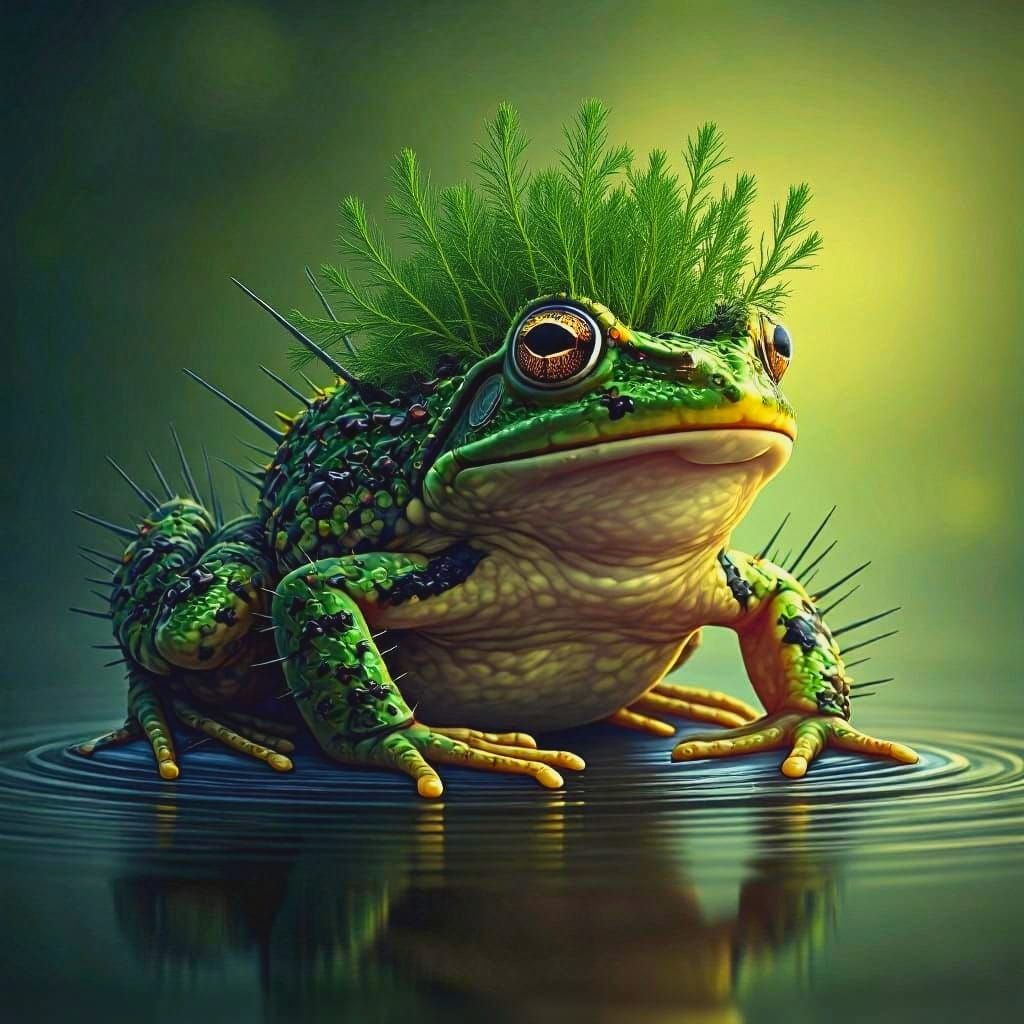 Fennel and Ferrofluid Frog Creature