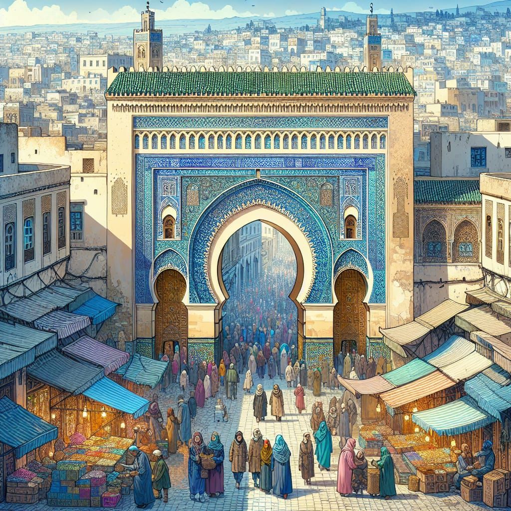 The Blue Gate of Fes: A Vivacious Moroccan Cityscape