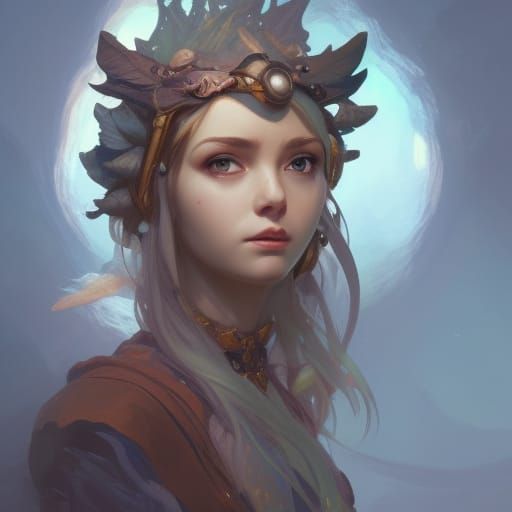 Cute Kawaii Rock Gnome Druid Portrait