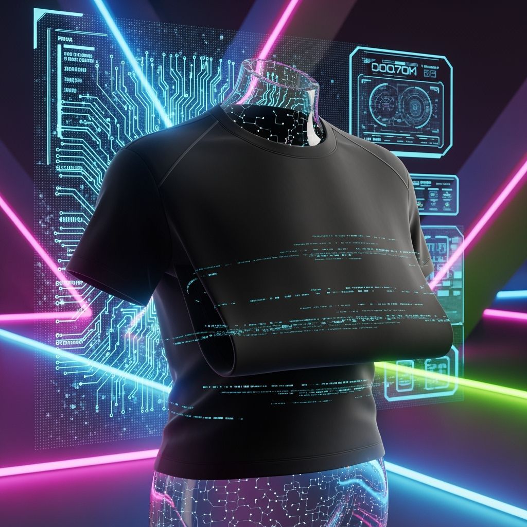 Futuristic AR T-Shirt in 3D Rendered Style
