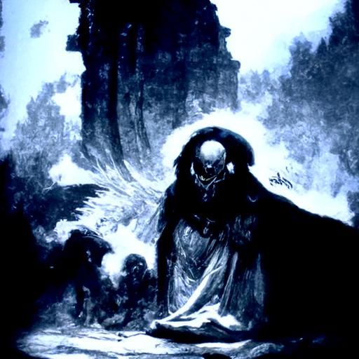 Thanatos in Dark Horror Style