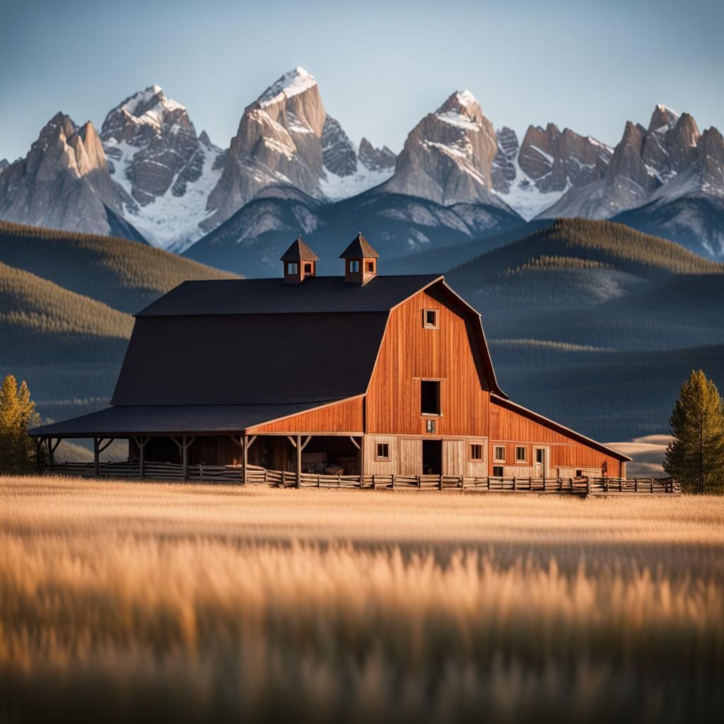 Barn House in Rocky Mountains, Professional Photography
