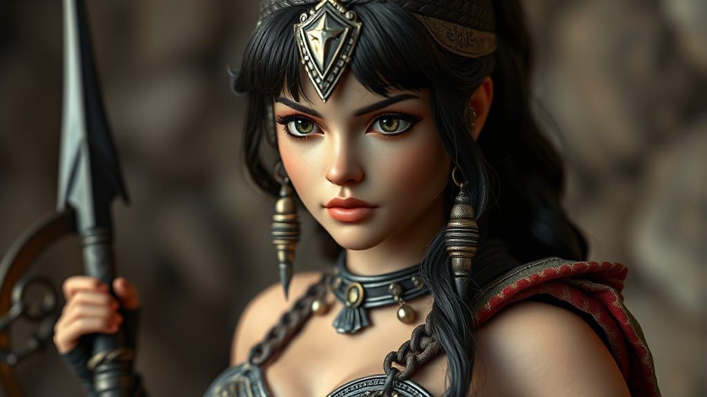 Hyperrealistic BJD Doll in Xena Warrior Princess Costume in ...