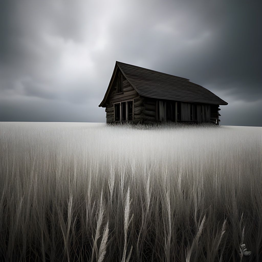 Ominous Cabin in Woods: Hyperdetailed Concept Art