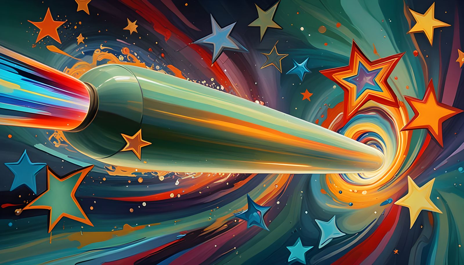 Cyberpunk Mirror of Iridescent Cosmic Vortex