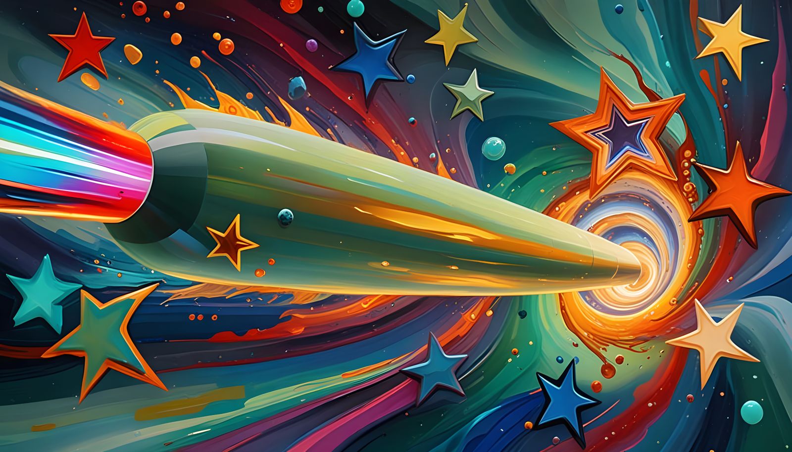 Cyberpunk Masterpiece: Endless Vortex of Cosmic Fire