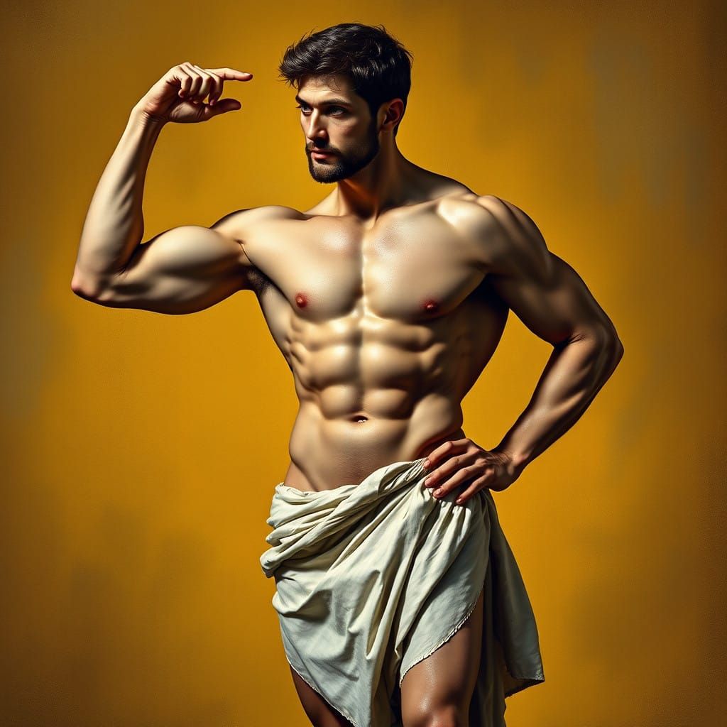 Classical Athlete in Golden Hues