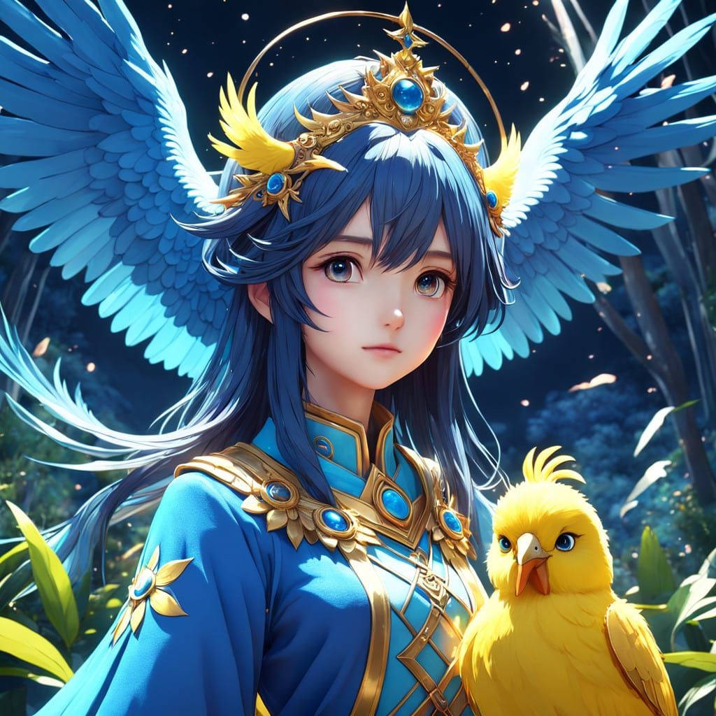 Regal Paradise Bird Reigns Over Vibrant Utopian Landscapes