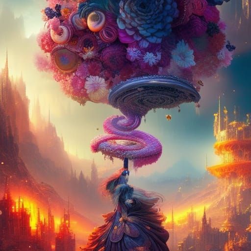 Masquerade Queen Portrait in Hyperrealistic Fantasy Art