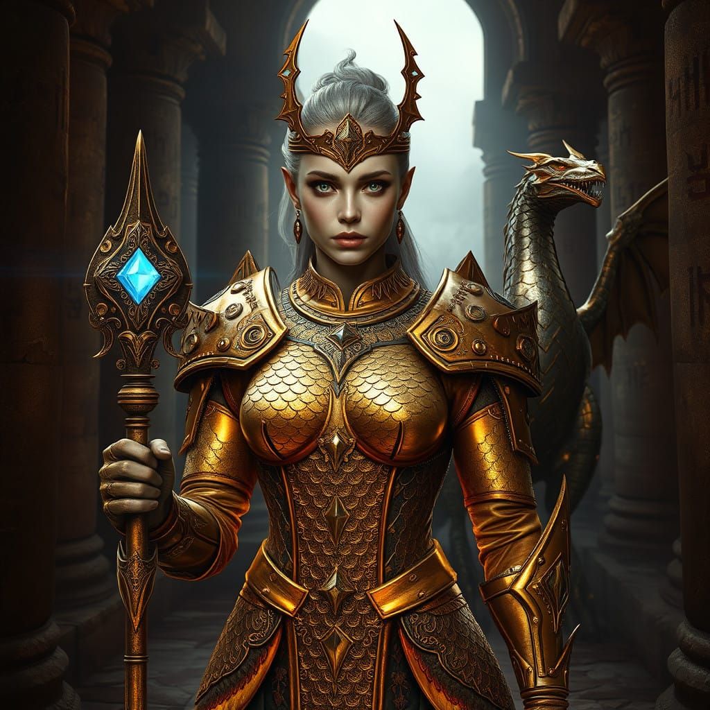 Dwemer Hybrid Warrior in Ancient Temple Ruins