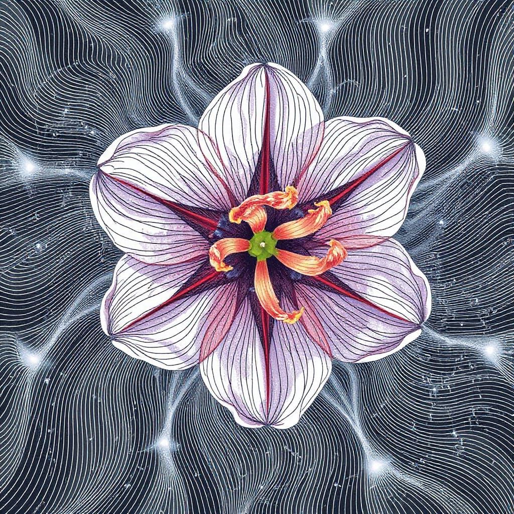 Cosmic Narcissus Blooms with Astral Petals