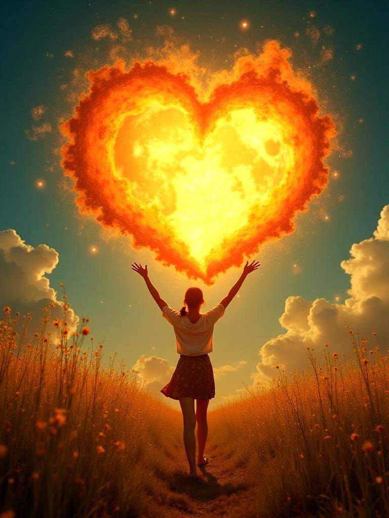 Surreal Portrait: A Heart as a Life-Giving Sun