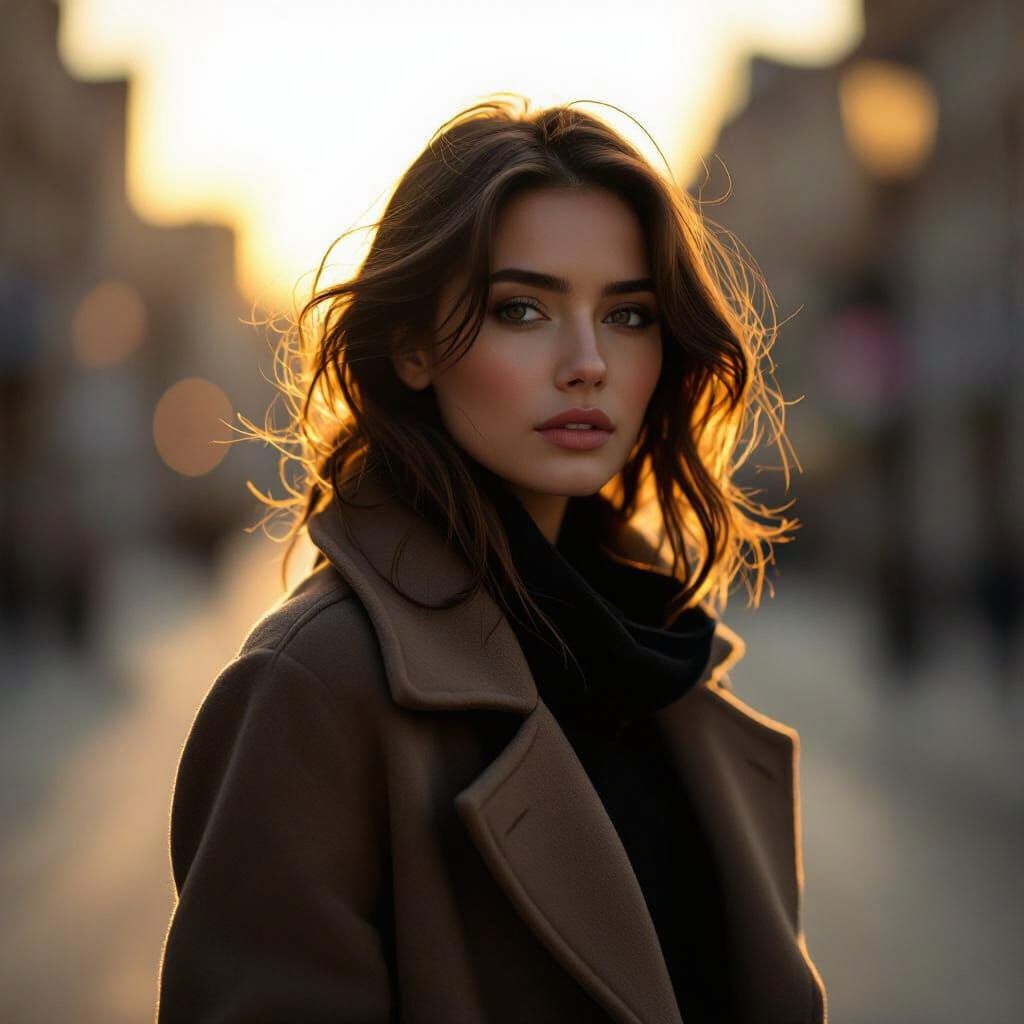 Mysterious Person in Golden Hour Light: Cinematic Portrait