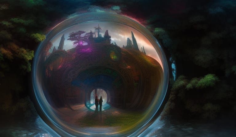 Magical Glass Sphere Reveals Fantasy Kingdom Landscape
