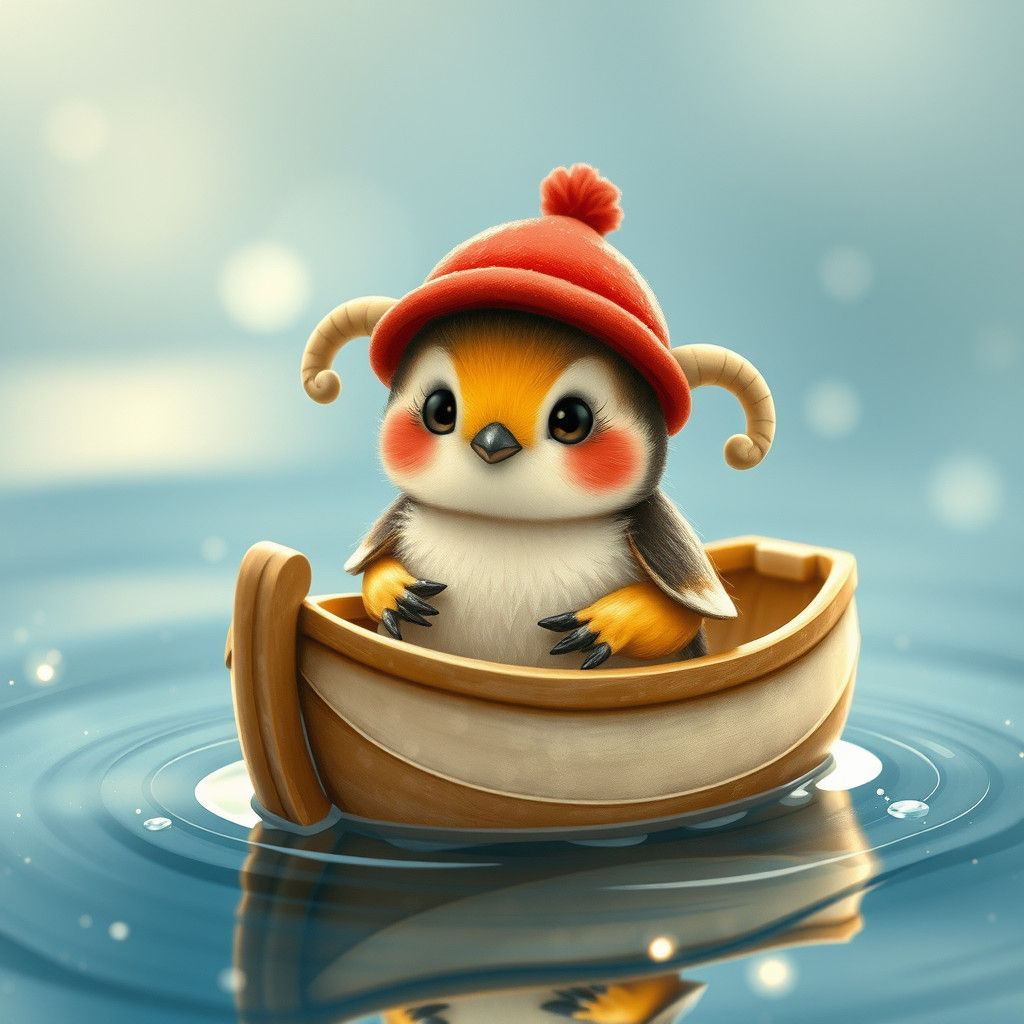 Squirrel Sailor on a Walnut Shell Boat