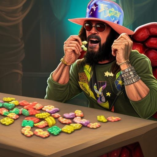 Wrestler's Cereal Fantasy: Detailed Matte Painting