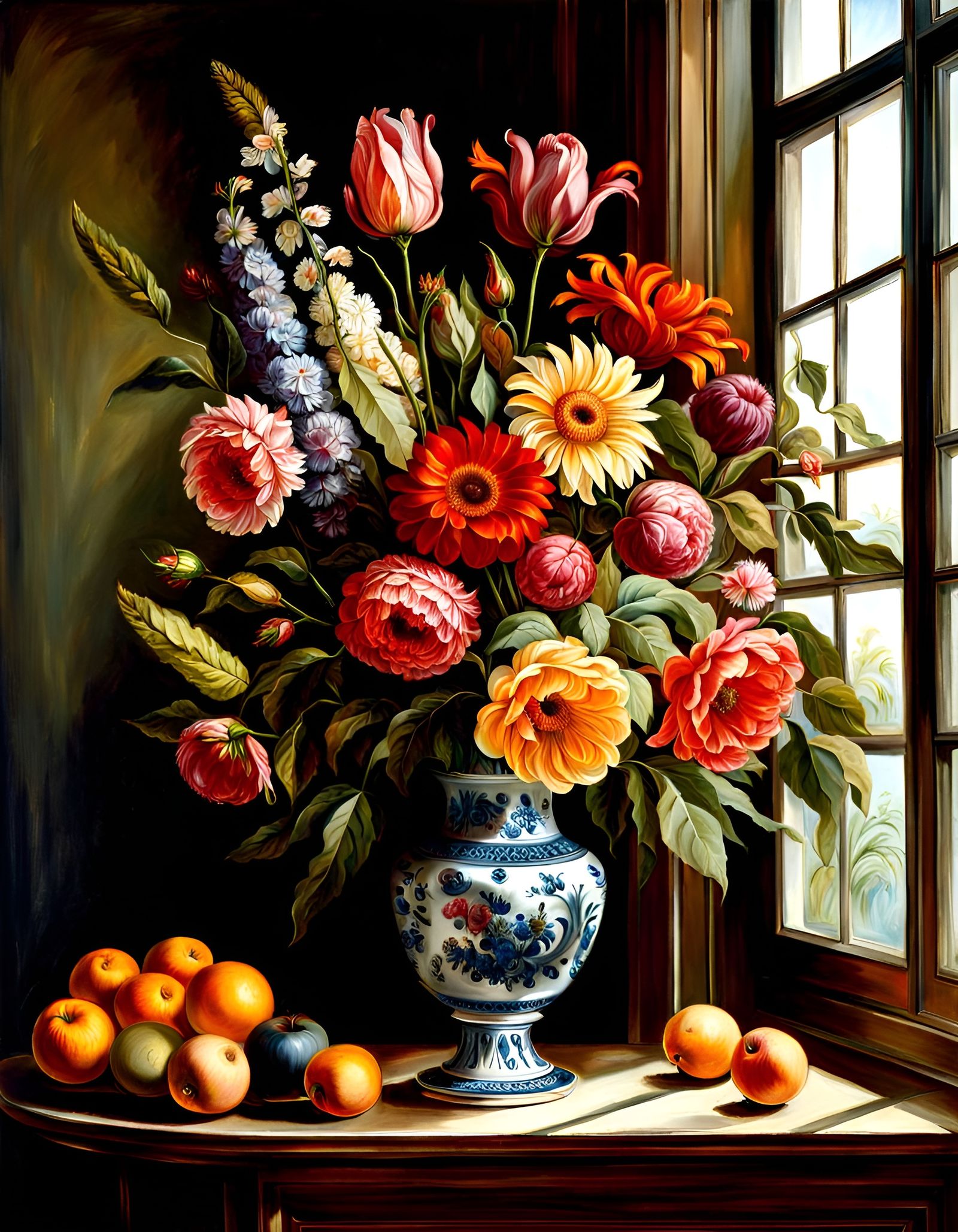 Flowers still life painting