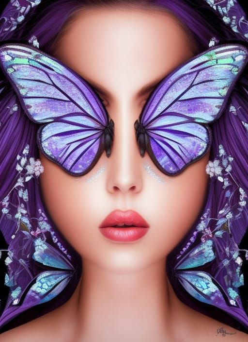 Beautiful Mosaic Fairy Princess with Flowers