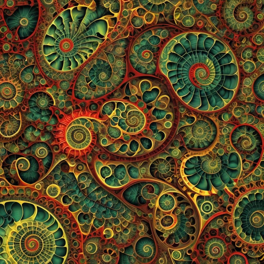 Dazzling Fractal Art with Swirling Spirals