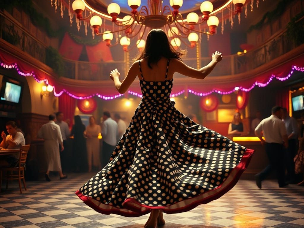 Polka Dot Dress Dance: Cinematic Cabaret Scene