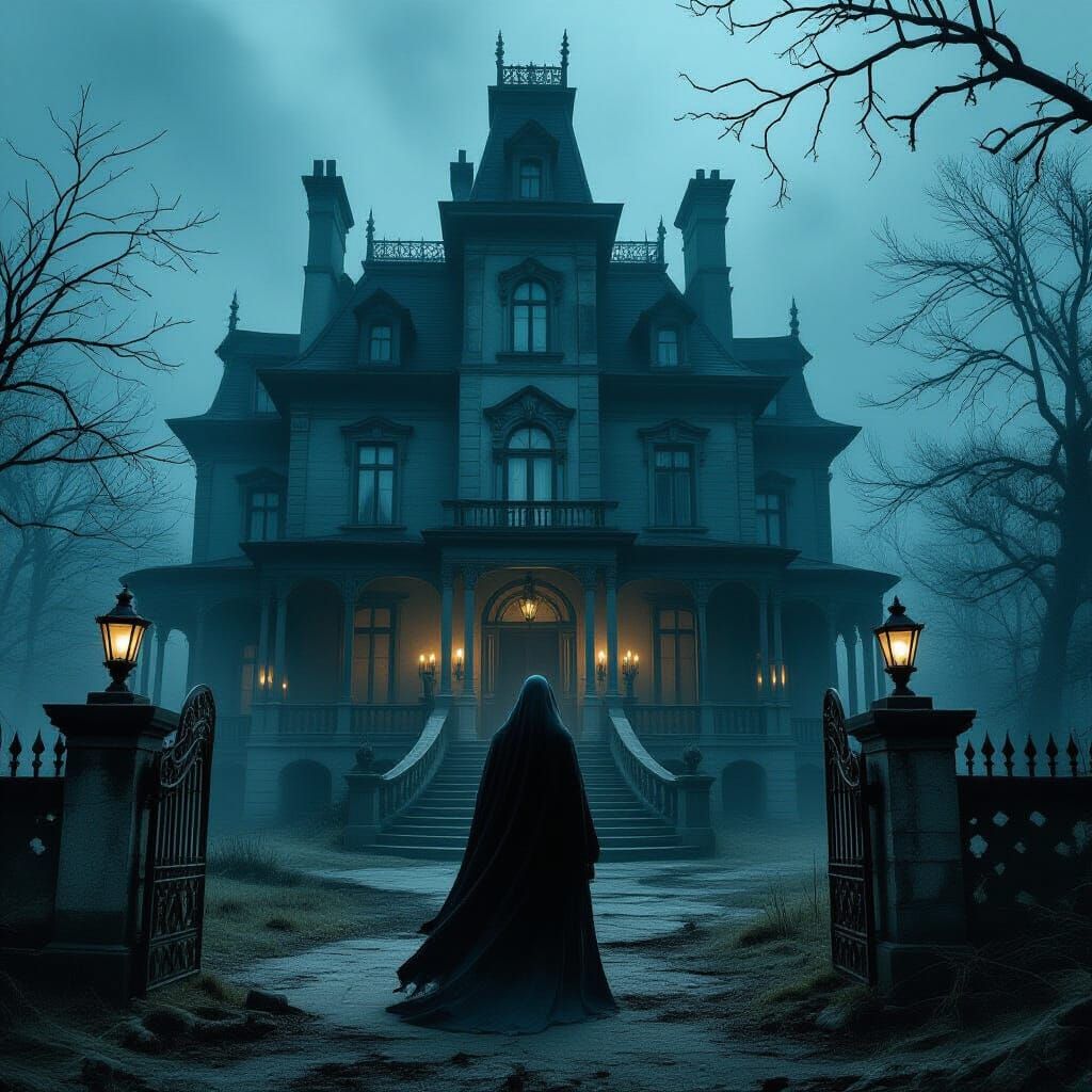 Haunted Mansion Figure in Gothic Romanticism Style