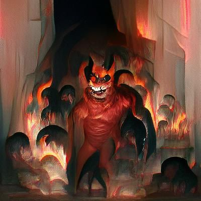 Sinister Flame Demon at Hell's Gate