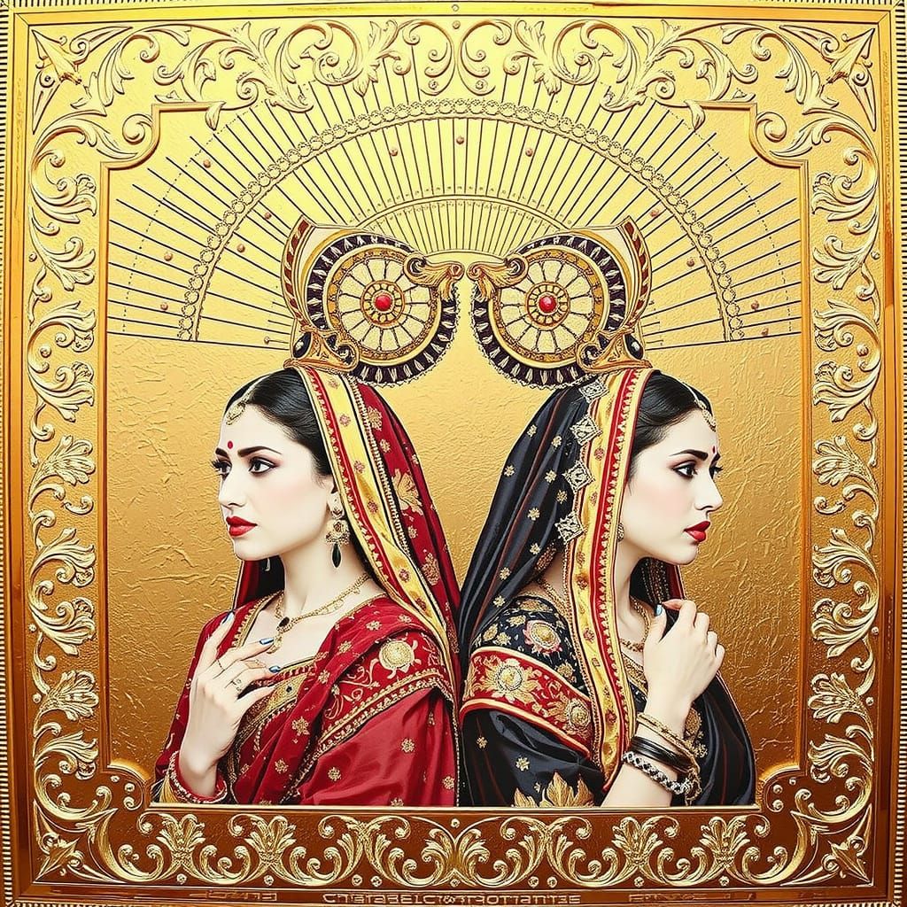 Sultry Spy Reflects in Elegant Art Nouveau Mirror