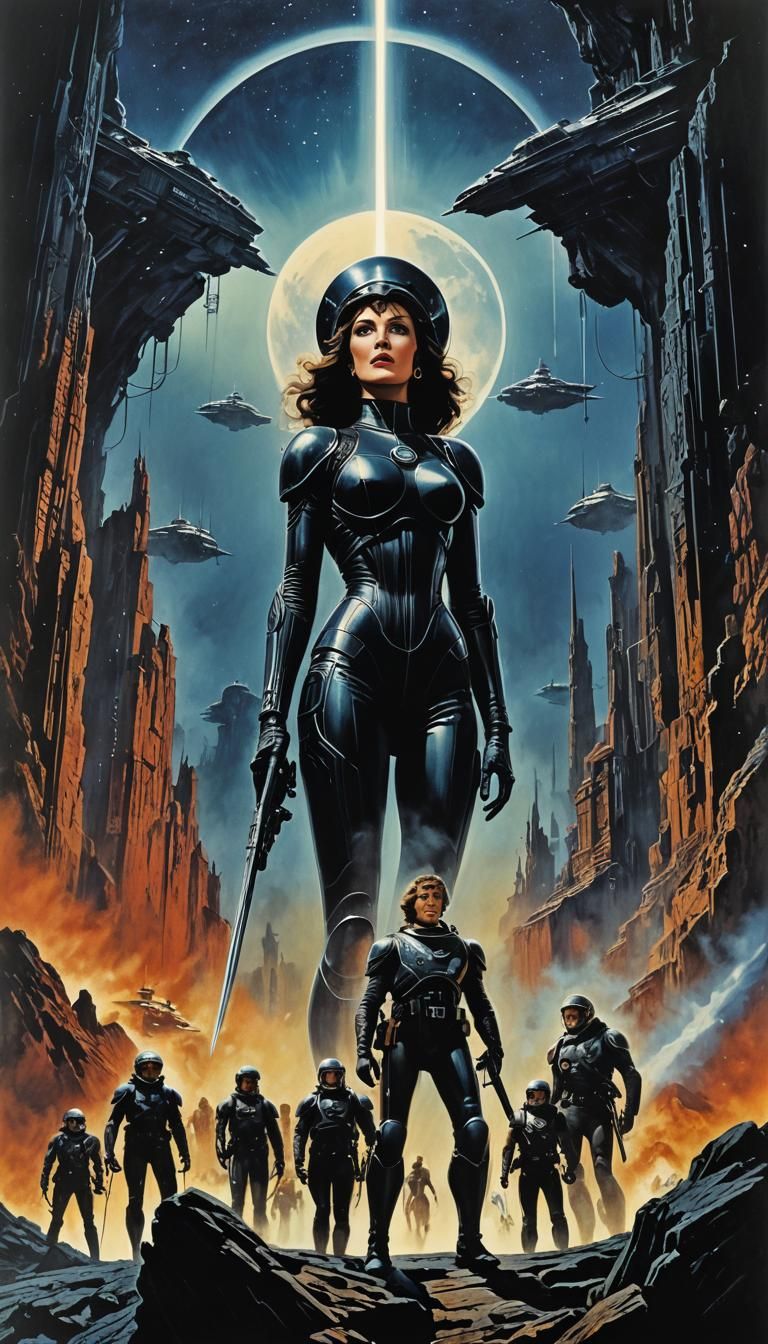 1980s Sci-Fi Movie Poster: The Five of Selene
