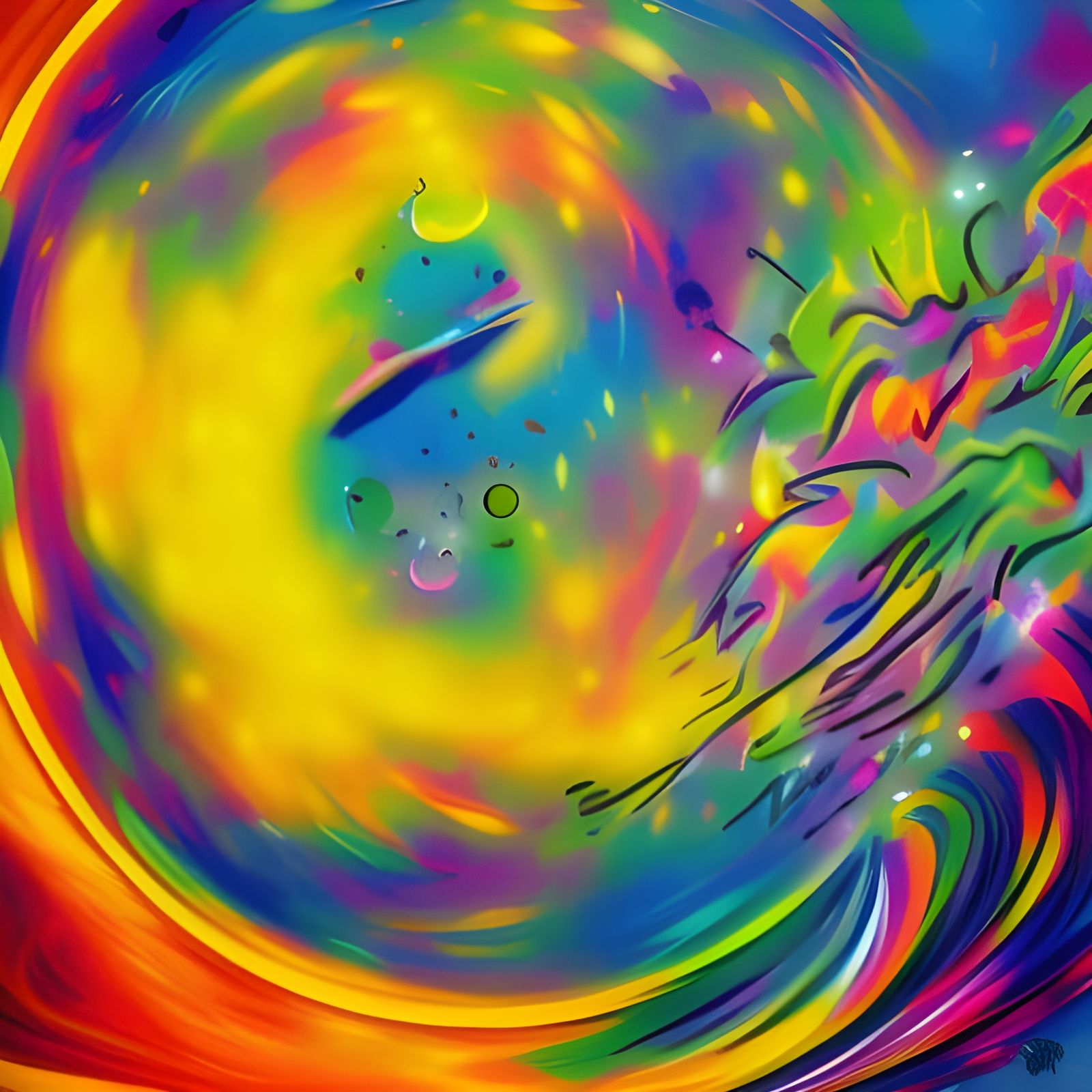 Colorful Full Moon Graffiti Art in 8K