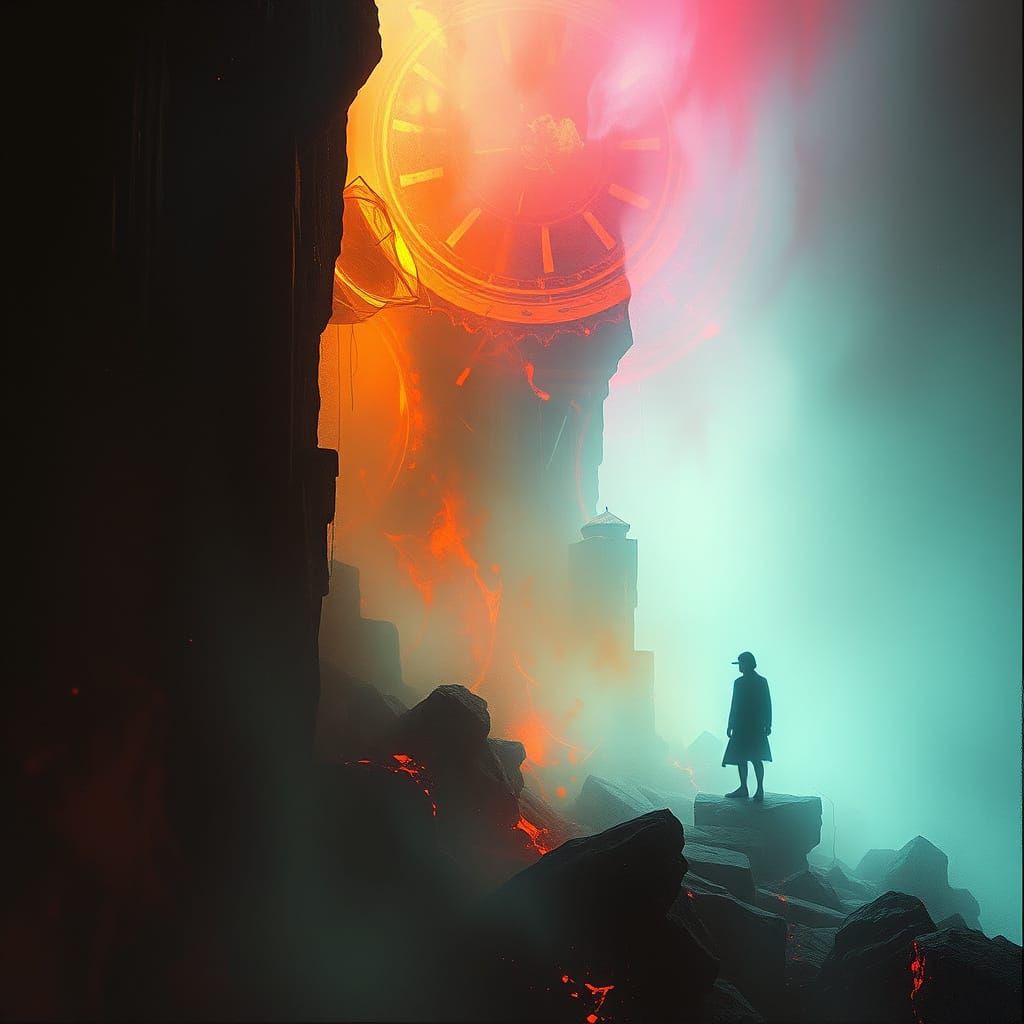 Abstract Expressionism with Futuristic Elements